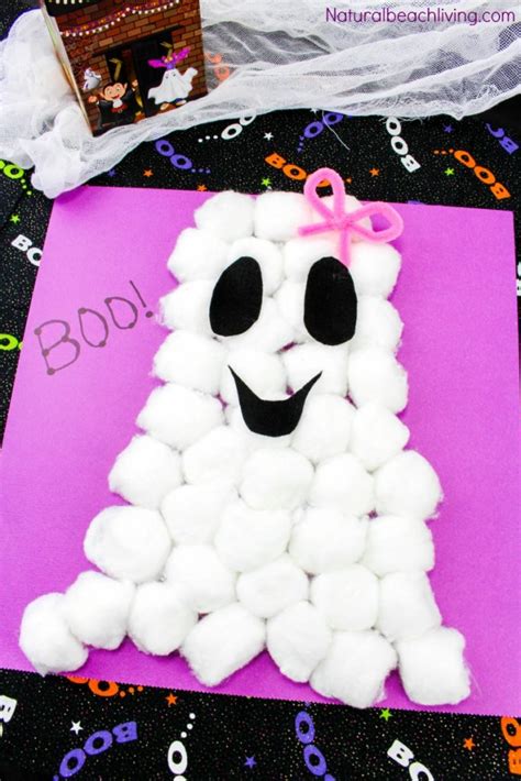 Easy Cotton Ball Ghost Craft for Preschoolers - Natural Beach Living