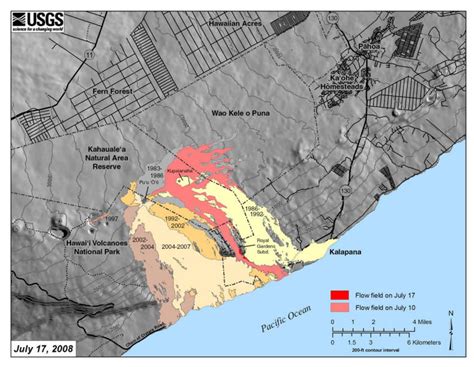 Kilauea Volcano Eruption Map