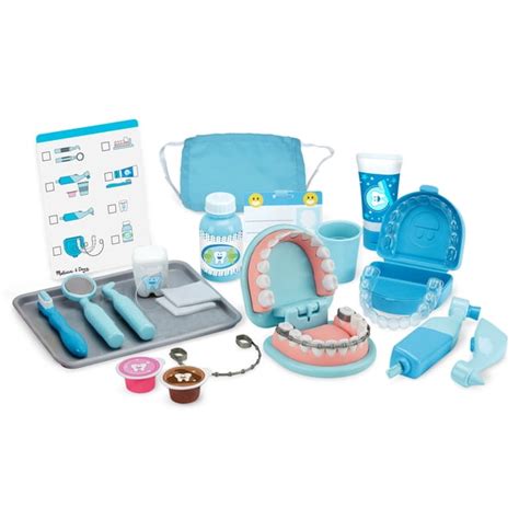 Melissa & Doug Super Smile Dentist Kit With Pretend Play Set of Teeth And Dental Accessories (25 ...