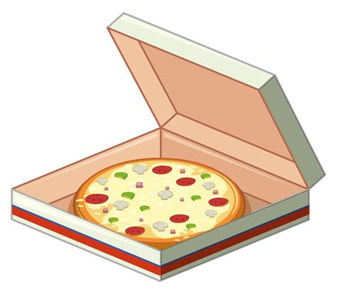 Plateau de pizza dans une boîte en papier 372051 Art vectoriel chez Vecteezy