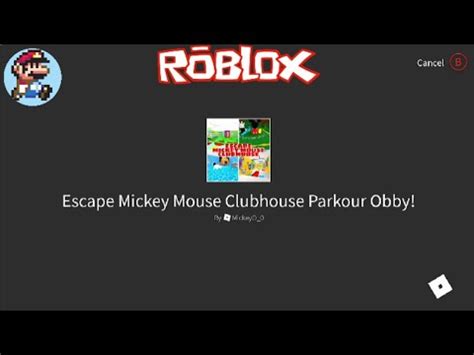 ROBLOX: Escape Mickey Mouse Clubhouse Parkour Obby! #roblox #obby # ...