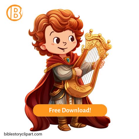 King David Playing the Harp - Bible Story Clipart