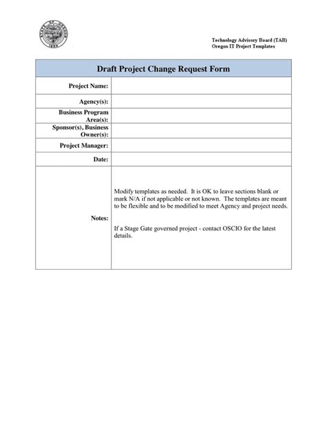 Change Request Form in Word and Pdf formats