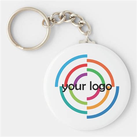 ADD Your LOGO CUSTOM company business CORPORATE Keychain | Zazzle