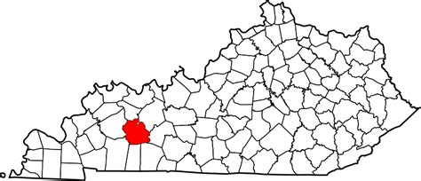 Image: Map of Kentucky highlighting Muhlenberg County