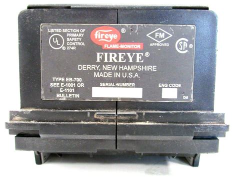 NEW FIREYE EB-700 FLAME SAFETY CONTROL EUV1 EB700 ED510 EP160 - SB Industrial Supply, Inc.