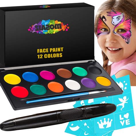 Face Paint Kit for Kids and Adults - 12 Colors Professional Face ...