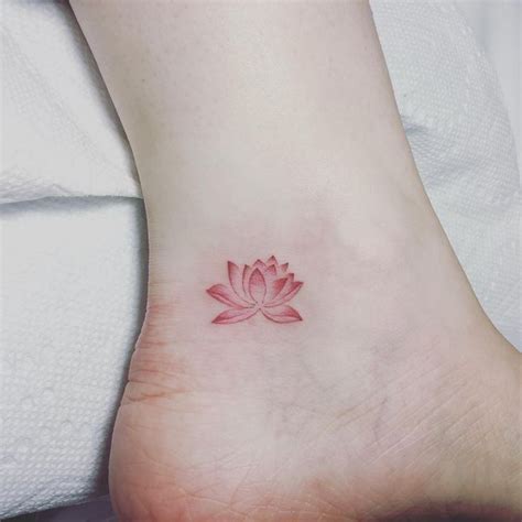 Red Lotus Tattoo, Small Lotus Tattoo, Red Ink Tattoos, Body Art Tattoos ...