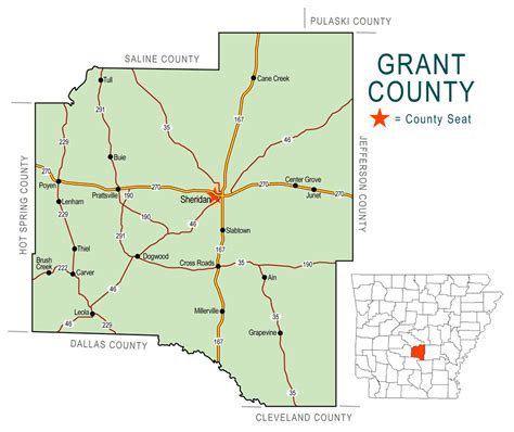 Grant County Map - Encyclopedia of Arkansas