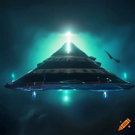 A mysterious image of ufo pyramids