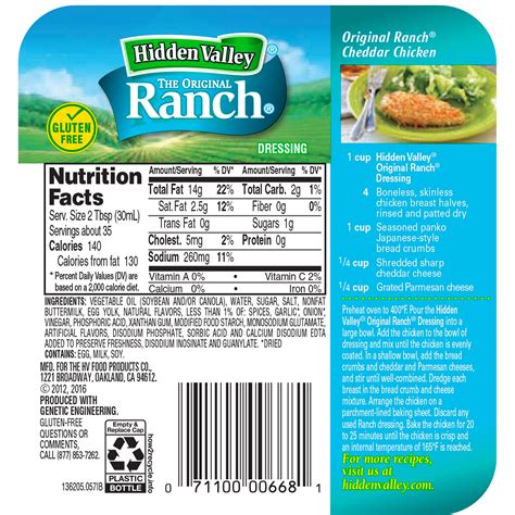 Hellmans Ranch Dressing Nutrition Facts – Runners High Nutrition