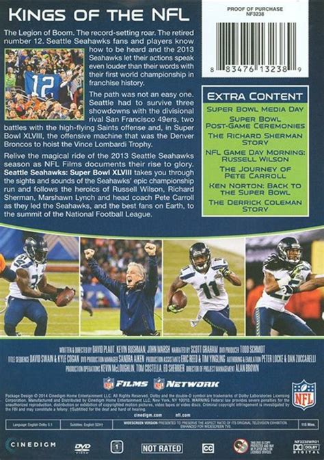 NFL Super Bowl XLVIII Champions: 2013 Seattle Seahawks (DVD 2014) | DVD Empire