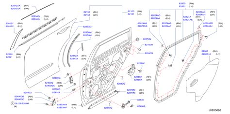 Nissan Altima Door Seal (Left, Rear) - 82831-JM00B - Genuine Nissan Part