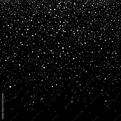 Falling snow flakes, Isolated on black background. Winter snowfall ...