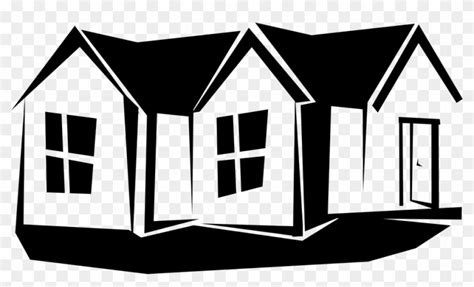 Rumah Vector Png - House Clipart Black And White Png, Transparent Png - 960x536(#3382845) - PngFind