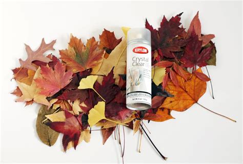 Spray acrylic fall leaves