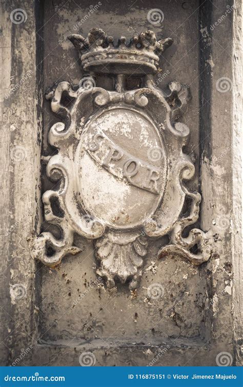 Roman Symbol SPQR, Rome Italy Stock Image - Image of exterior ...