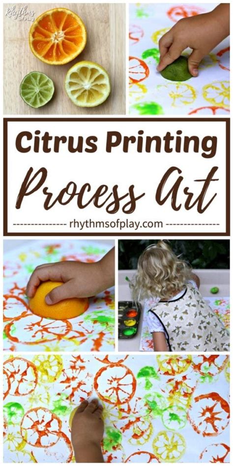 Citrus Printing Process Art and DIY Project Ideas - Rhythms of Play