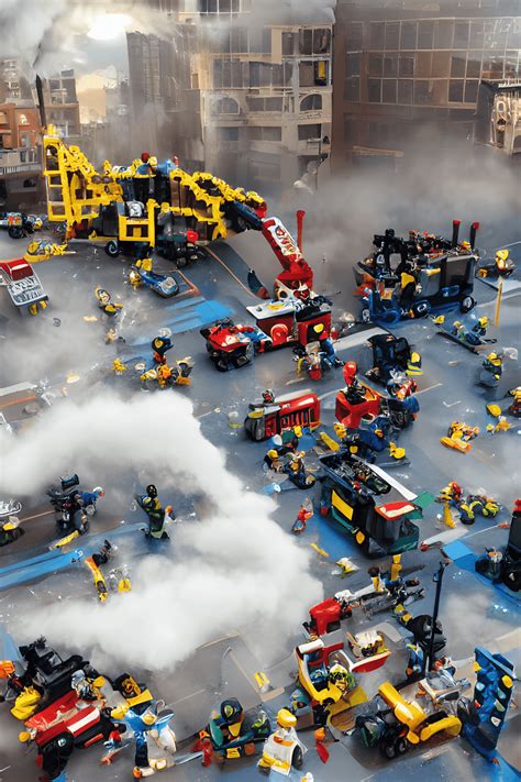 Lego Building Explosion with Smoke · Creative Fabrica