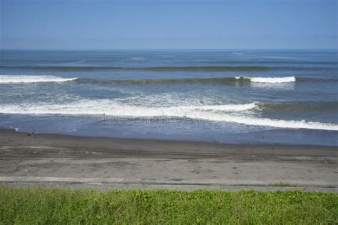 Black Sand Sea Beach in Bali Stock Image - Image of medewi, cloudy ...