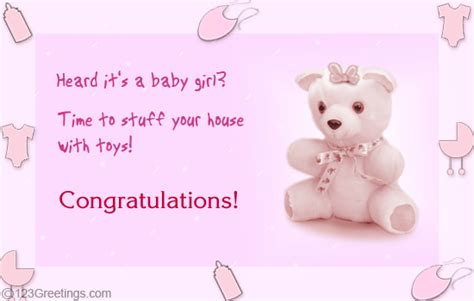 It's A Baby Girl! Free New Baby eCards, Greeting Cards | 123 Greetings