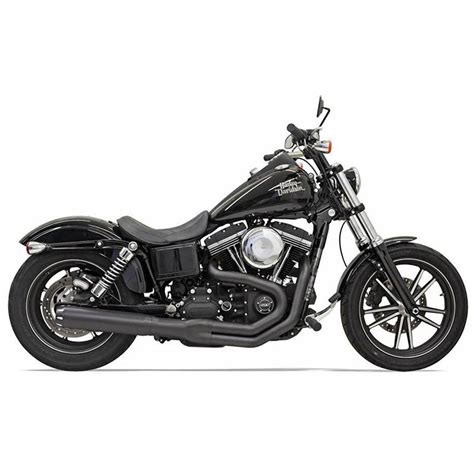 Bassani Road Rage 2 B1 Power Exhaust for 1991-2017 Harley Dyna - Black - 1D18RB - Get Lowered Cycles