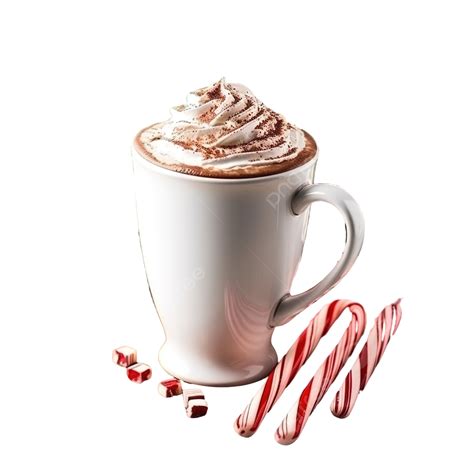 Peppermint Coffee Mocha For Christmas On Wood Table Copy Space, Hot ...