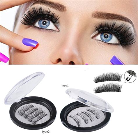 0.2MM Triple Magnetic Eyelashes, 8 Lashes Magnetic False Eye Lashes, 3D ...