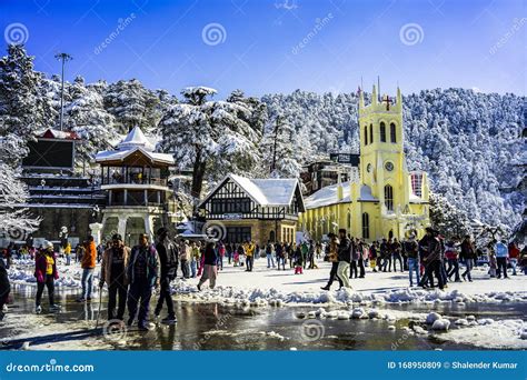 Mall Road is the Main Street in Shimla, the Capital City of Himachal Pradesh, India Editorial ...