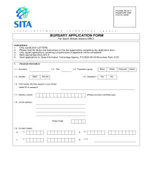 Bursary Application Form 2023 - Printable Forms Free Online