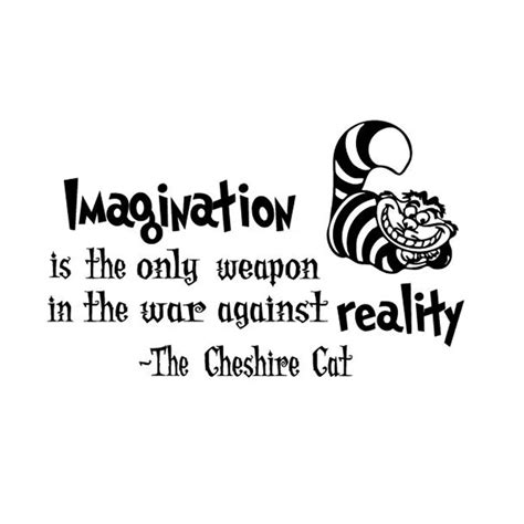 Alice In Wonderland Wall Decals Cheshire Cat Quotes "Imagination is the ...