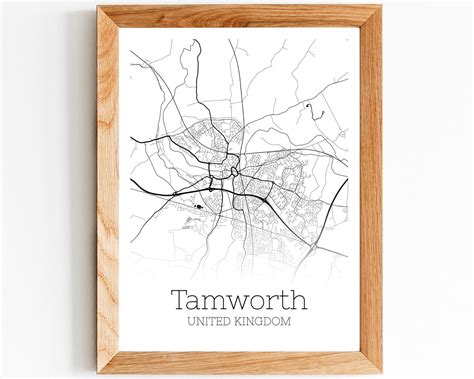 Tamworth Map INSTANT DOWNLOAD Tamworth United Kingdom City | Etsy