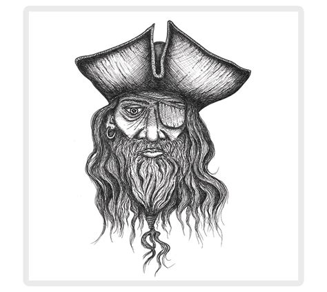 Pirate Drawings | Pirate with an eye patch drawing | Pirate ship ...