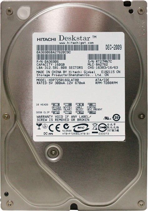 Hitachi Deskstar 160 GB Desktop Internal Hard Disk Drive (HDP725016GLAT80) - Hitachi : Flipkart.com