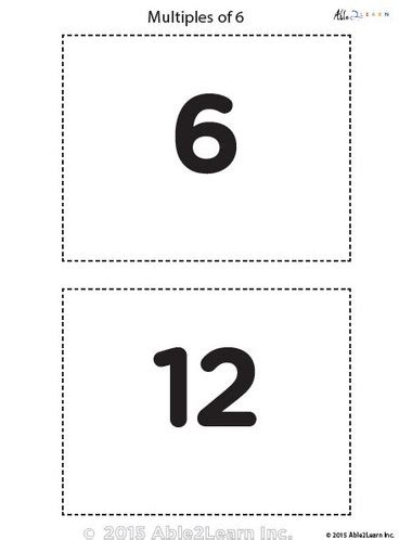 Counting - Multiple of 6's Flash Cards - Able2learn Inc.