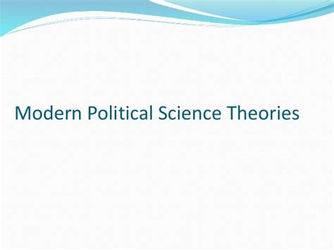 Theories of Political Science