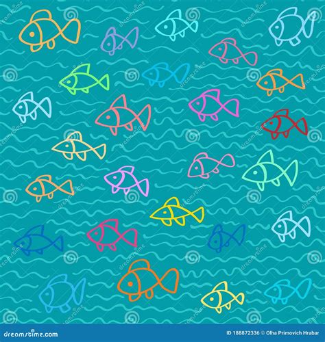 Swimming Fish Seamless Pattern Stock Vector - Illustration of exotic, design: 188872336