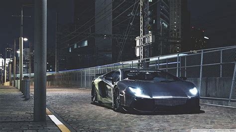 Lamborghini, Lamborghini Aventador, Night, City, Lights, Gray, Road, lamborghini night HD ...