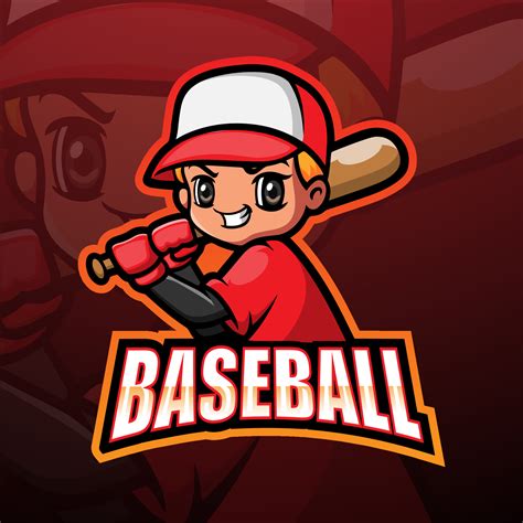 Baseball boy player esport logo design 5276490 Vector Art at Vecteezy