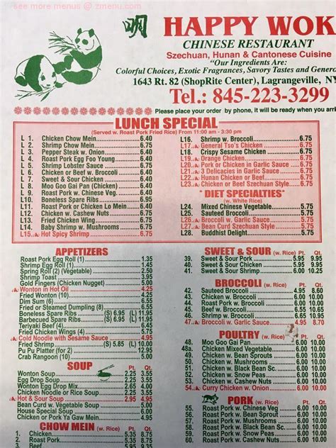 Menu at Happy Wok restaurant, Lagrangeville, NY-82