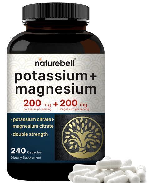 Buy Potassium Magnesium Supplement – Potassium 200mg + Magnesium 200mg | 240 s – Easily Absorbed ...