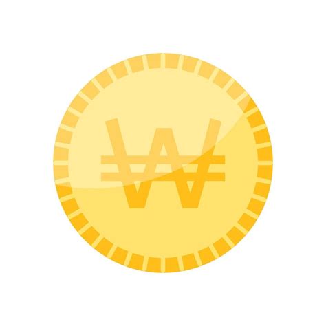 Korean won currency symbol coin. 11255668 Vector Art at Vecteezy