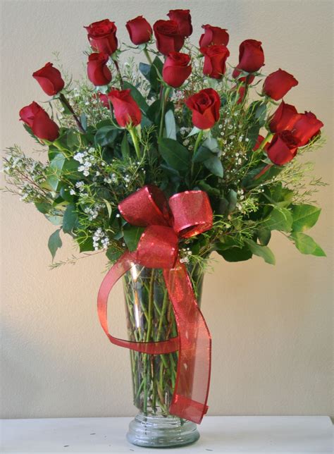 24 red roses over 3 feet tall! Flowers by Willow Branch Florist of Riverside #Riversideflowers # ...