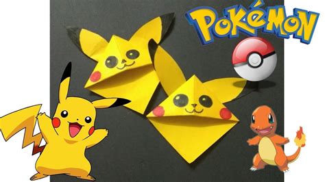 Pikachu Origami Easy Easy Pikachu Bookmark Corner Pokemon Origami Paper ...