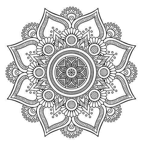 Dessin À Imprimer Mandala Fleur - Coloriage Mandala Fleur 3 Coloriage Mandalas Coloriages ...