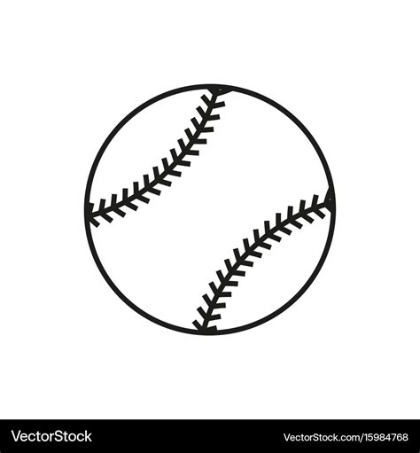 Baseball line art icon on white background Vector Image