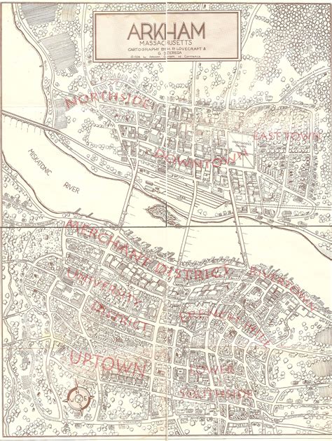 an old map of the city of arkham