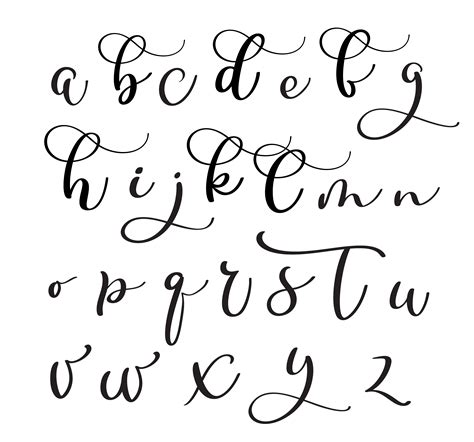 Printable Calligraphy Alphabet