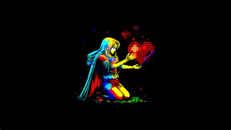 Girl With Big Heart Pixel Art 4k Wallpaper,HD Artist Wallpapers,4k ...