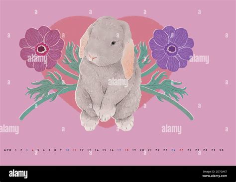 Cute monthly calendar with animals illustration 004 Stock Vector Image ...